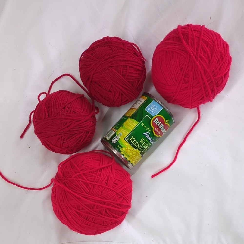 Vibrant Red Yarn Balls